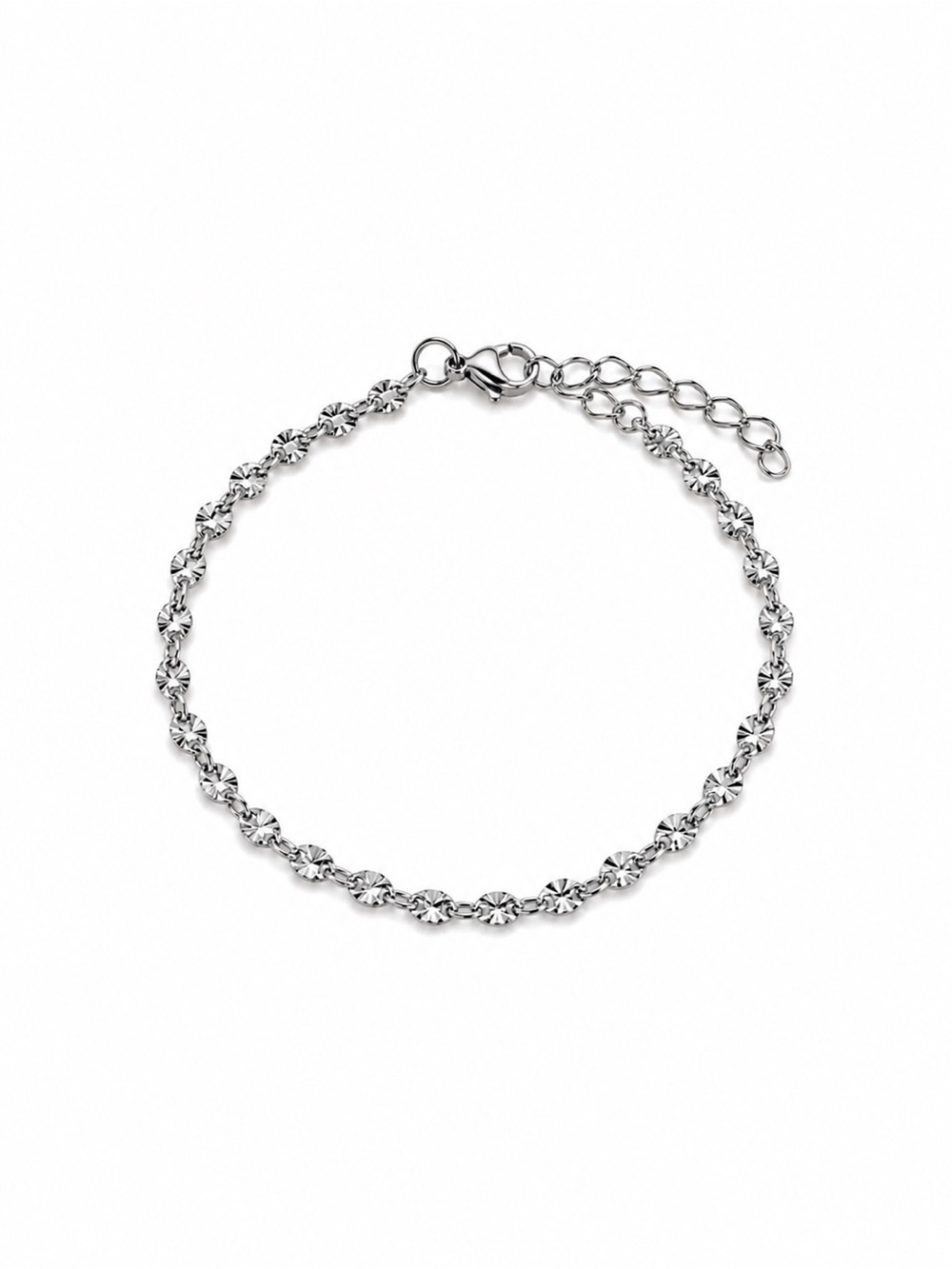 3mm | Silver | Diamond Cut Cable Chain Bracelet